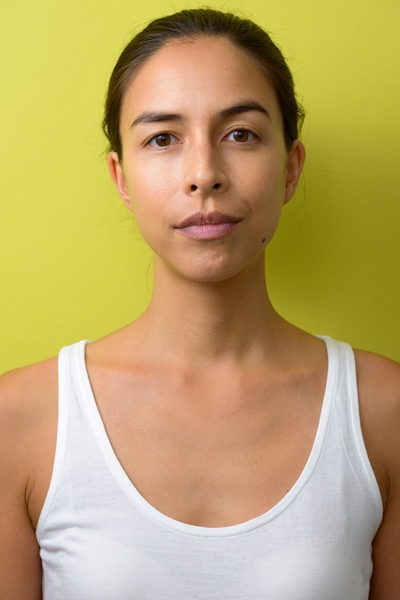 Multi-ethnic woman with relaxed expression